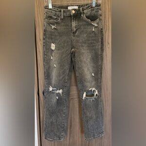 Vervet Blue Womens Gray Distressed Jeans Size 27